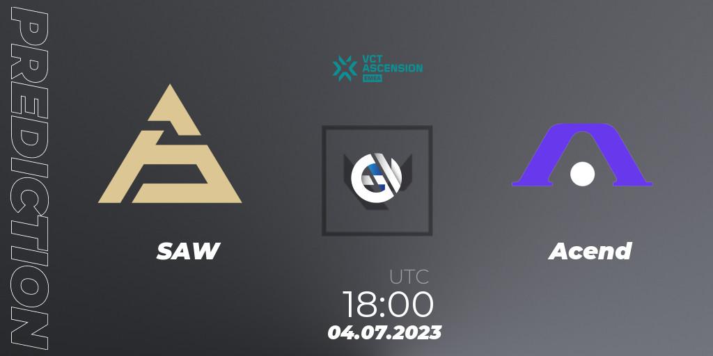Prognoza SAW - Acend. 04.07.2023 at 18:00, VALORANT, VALORANT Challengers Ascension 2023: EMEA - Group Stage