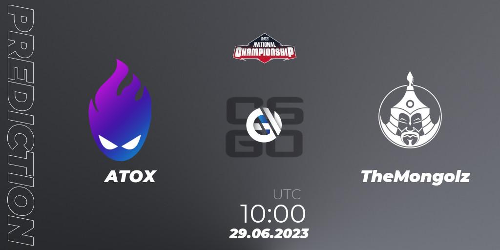 Prognoza ATOX - TheMongolz. 29.06.2023 at 11:00, Counter-Strike (CS2), ESN National Championship 2023