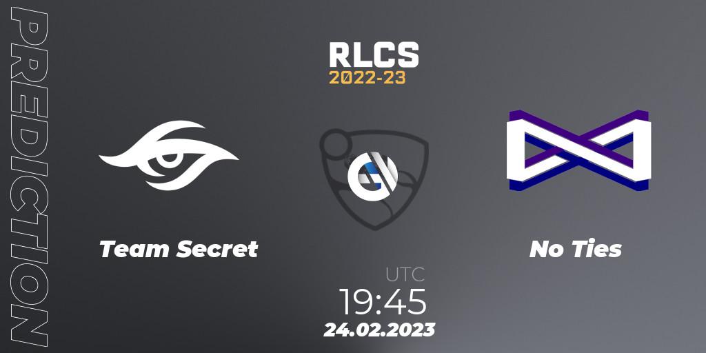 Prognoza Team Secret - No Ties. 24.02.2023 at 19:45, Rocket League, RLCS 2022-23 - Winter: South America Regional 3 - Winter Invitational
