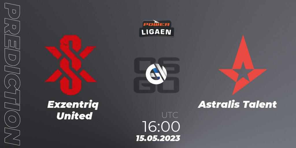 Prognoza Exzentriq United - Astralis Talent. 16.05.2023 at 19:00, Counter-Strike (CS2), Dust2.dk Ligaen Season 23