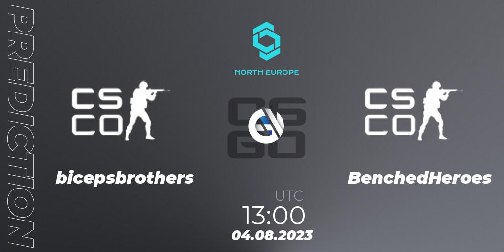 Prognoza bicepsbrothers - BenchedHeroes. 04.08.2023 at 13:00, Counter-Strike (CS2), CCT North Europe Series #7: Open Qualifier