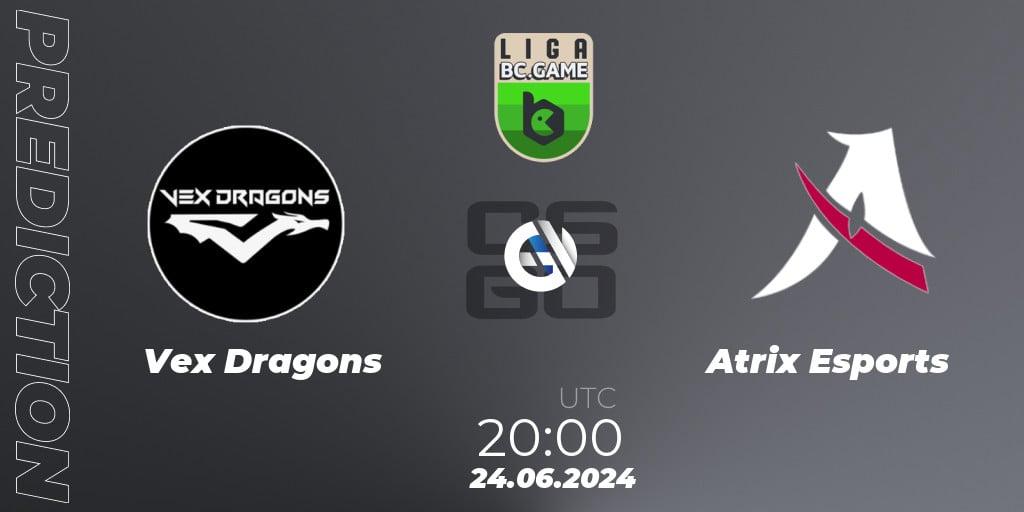 Prognoza Vex Dragons - Atrix Esports. 24.06.2024 at 20:00, Counter-Strike (CS2), Dust2 Brasil Liga Season 3: Division 2