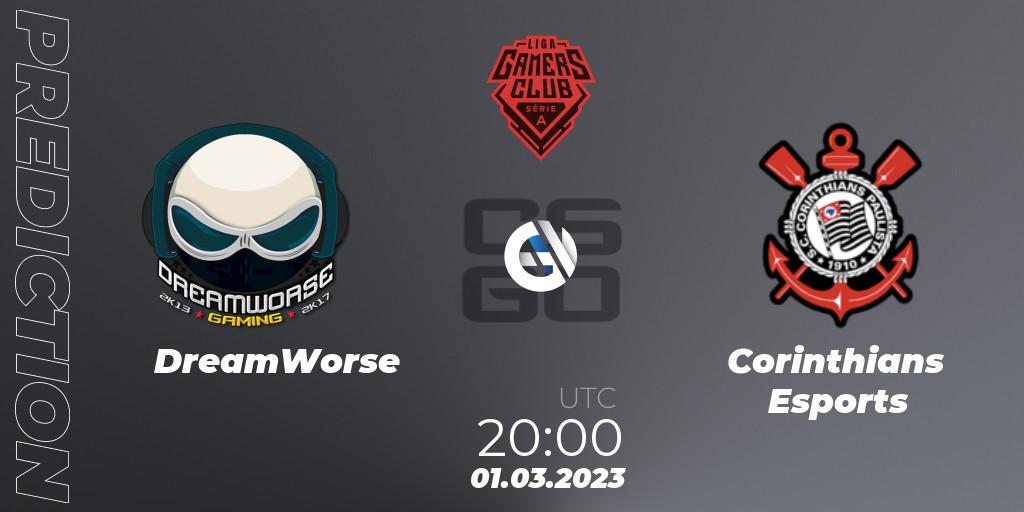 Prognoza DreamWorse - Corinthians Esports. 01.03.2023 at 20:00, Counter-Strike (CS2), Gamers Club Liga Série A: February 2023