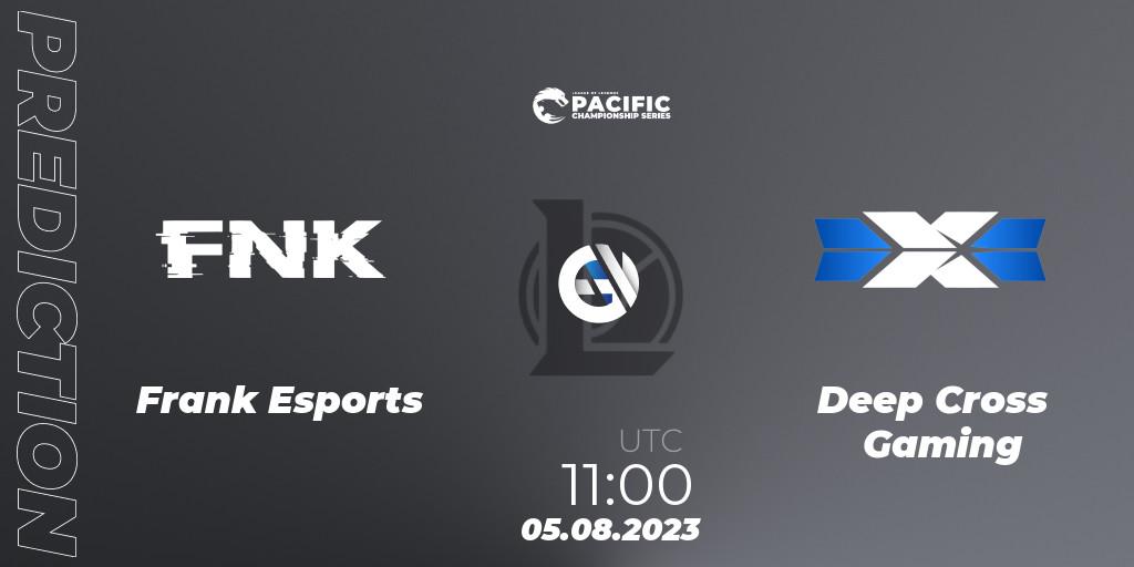 Prognoza Frank Esports - Deep Cross Gaming. 06.08.2023 at 11:00, LoL, PACIFIC Championship series Group Stage