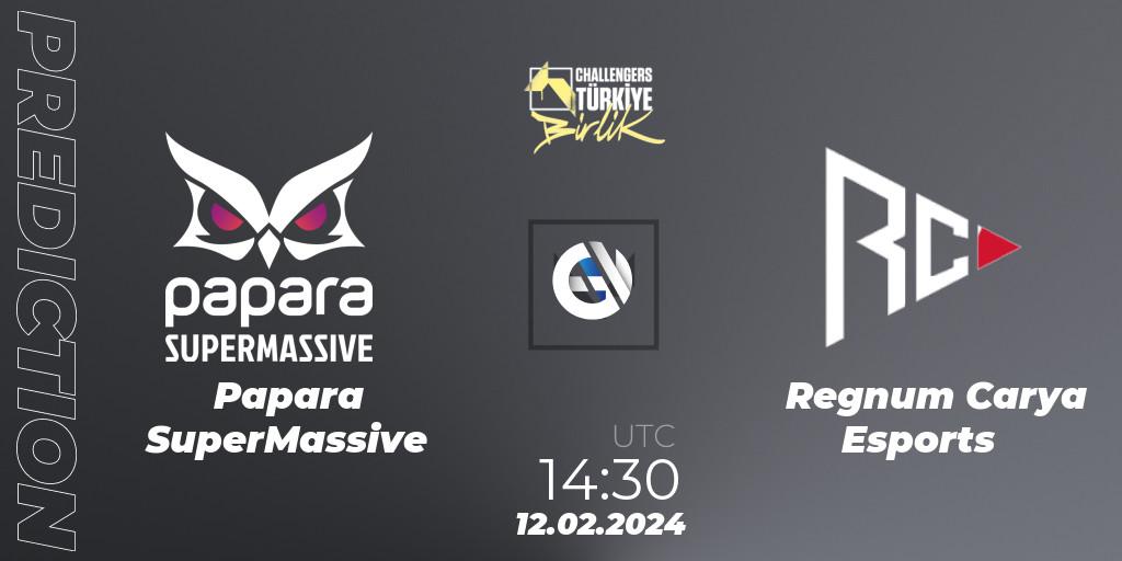 Prognoza Papara SuperMassive - Regnum Carya Esports. 12.02.2024 at 14:40, VALORANT, VALORANT Challengers 2024 Turkey: Birlik Split 1