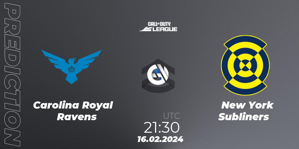 Prognoza Carolina Royal Ravens - New York Subliners. 16.02.2024 at 21:30, Call of Duty, Call of Duty League 2024: Stage 2 Major Qualifiers