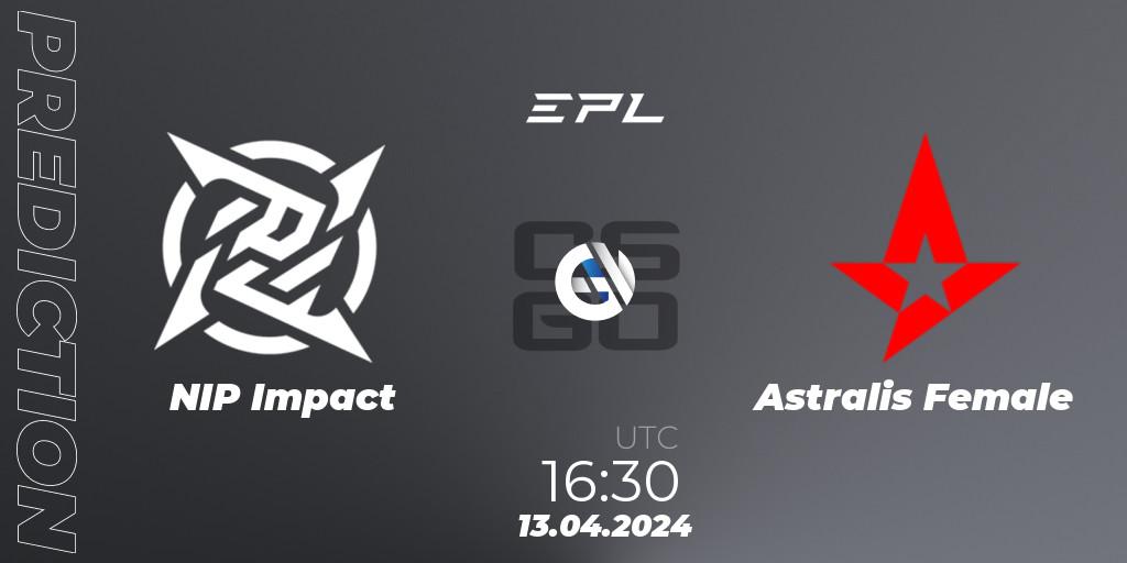 Prognoza NIP Impact - Astralis Female. 13.04.2024 at 16:30, Counter-Strike (CS2), European Pro League Female Season 1