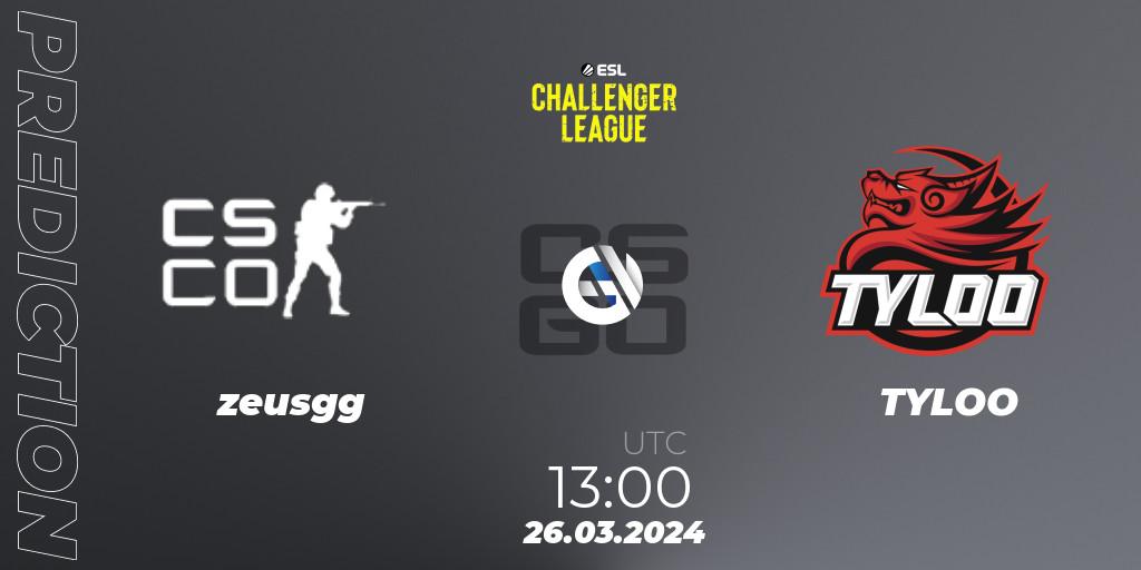 Prognoza zeusgg - TYLOO. 26.03.2024 at 13:00, Counter-Strike (CS2), ESL Challenger League Season 47: Asia