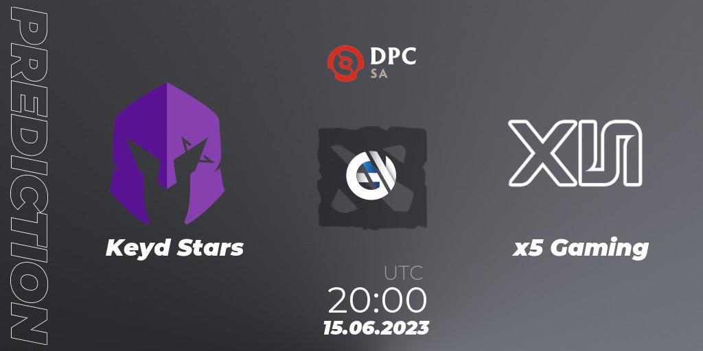 Prognoza Keyd Stars - x5 Gaming. 15.06.2023 at 19:59, Dota 2, DPC 2023 Tour 3: SA Division II (Lower)