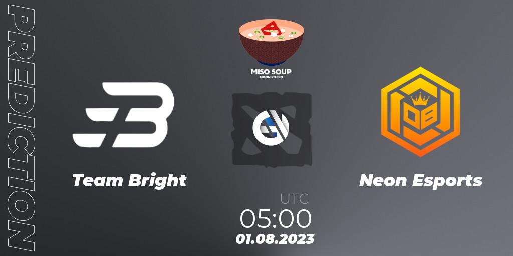 Prognoza Team Bright - Neon Esports. 01.08.2023 at 05:13, Dota 2, Moon Studio Miso Soup
