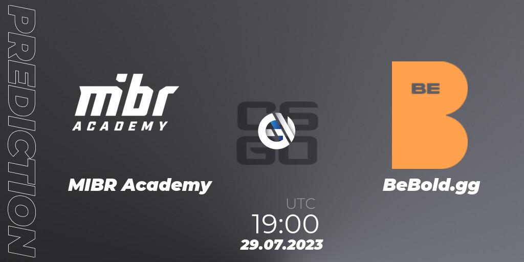Prognoza MIBR Academy - BeBold.gg. 29.07.2023 at 19:00, Counter-Strike (CS2), Gamers Club Liga Série A: July 2023