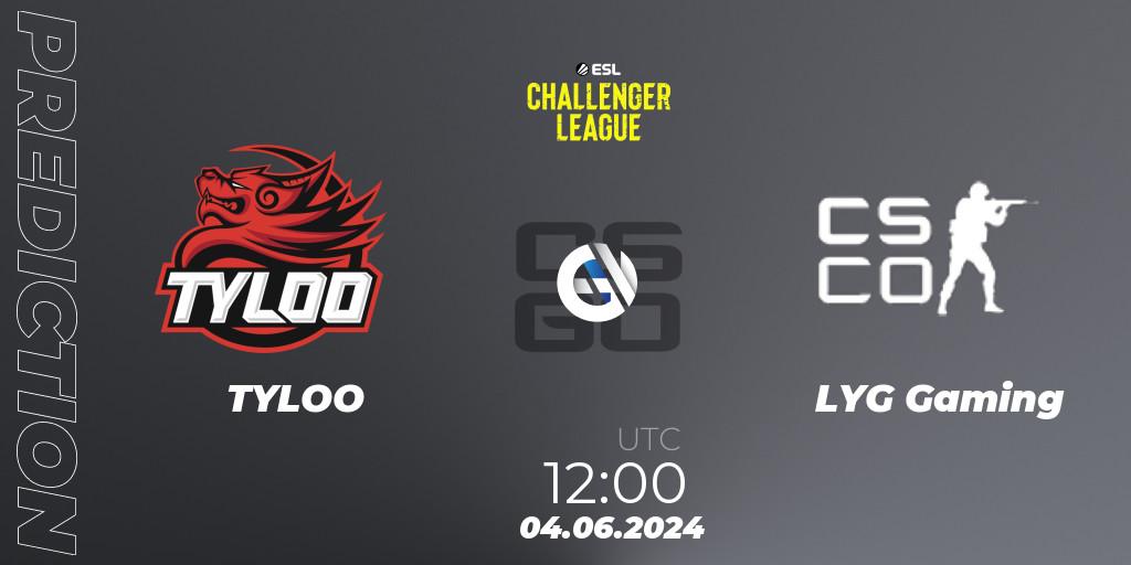 Prognoza TYLOO - LYG Gaming. 04.06.2024 at 12:00, Counter-Strike (CS2), ESL Challenger League Season 47: Asia