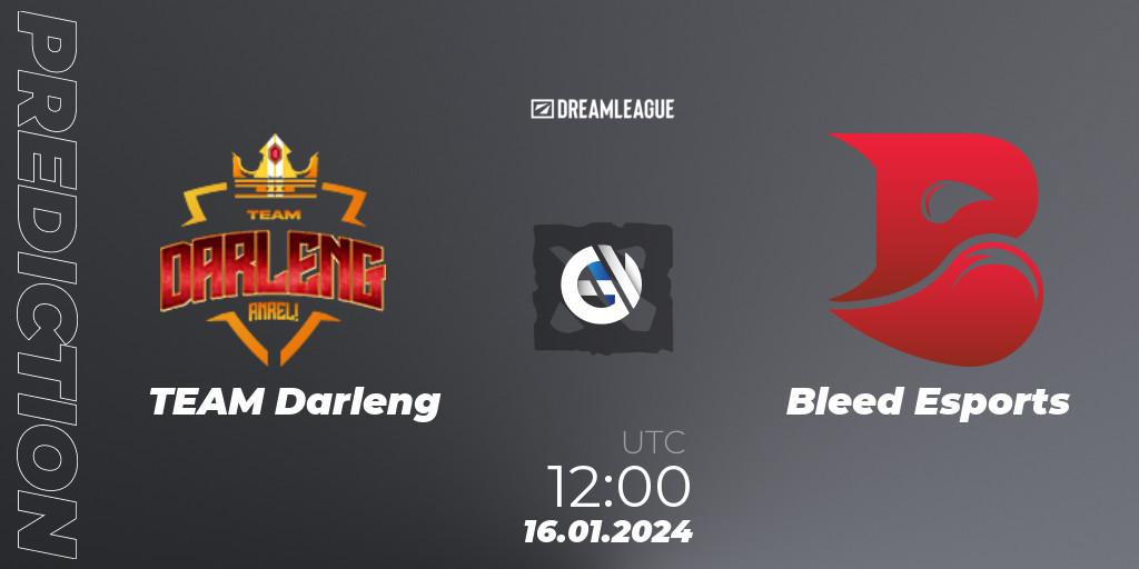 Prognoza TEAM Darleng - Bleed Esports. 16.01.2024 at 12:01, Dota 2, DreamLeague Season 22: Southeast Asia Closed Qualifier