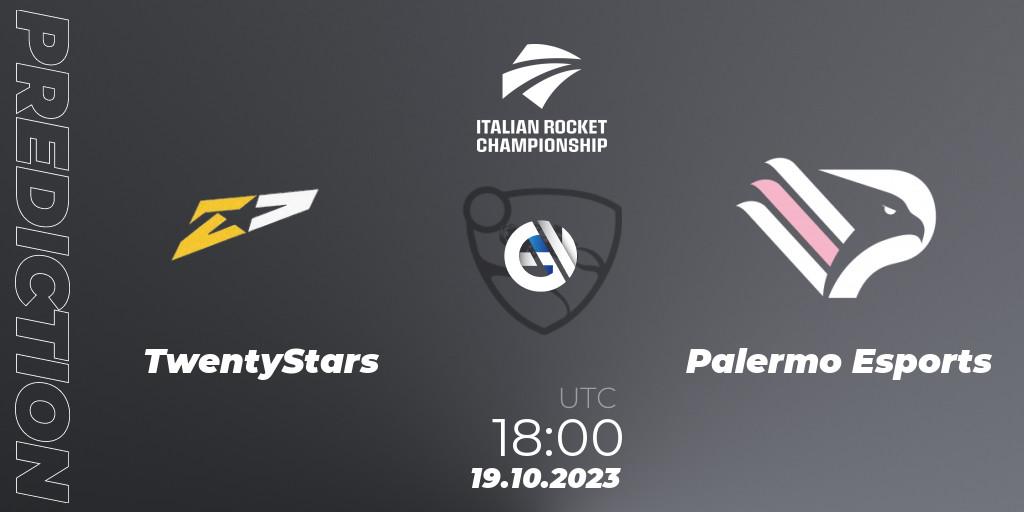 Prognoza TwentyStars - Palermo Esports. 19.10.2023 at 18:00, Rocket League, Italian Rocket Championship Season 11Serie A Relegation
