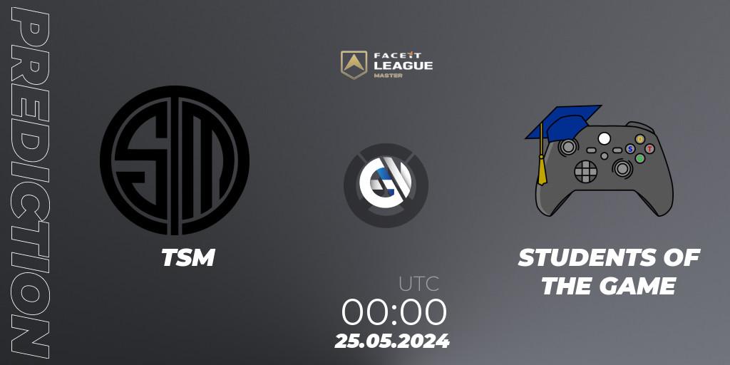 Prognoza TSM - STUDENTS OF THE GAME. 25.05.2024 at 00:00, Overwatch, FACEIT League Season 1 - NA Master Road to EWC