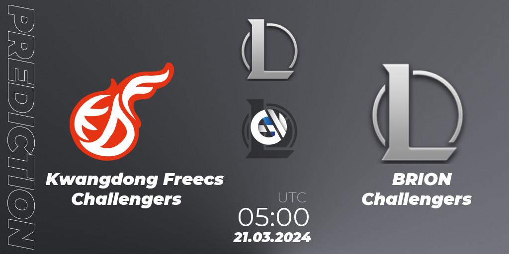 Prognoza Kwangdong Freecs Challengers - BRION Challengers. 21.03.24, LoL, LCK Challengers League 2024 Spring - Group Stage