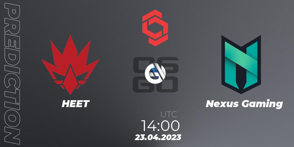 Prognoza HEET - Nexus Gaming. 23.04.23, CS2 (CS:GO), CCT Central Europe Series #6