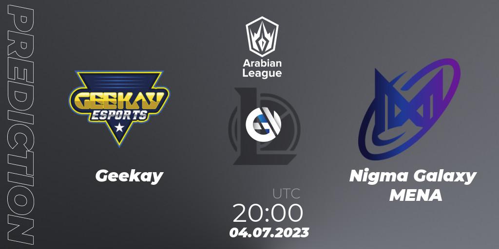 Prognoza Geekay - Nigma Galaxy MENA. 04.07.23, LoL, Arabian League Summer 2023 - Group Stage