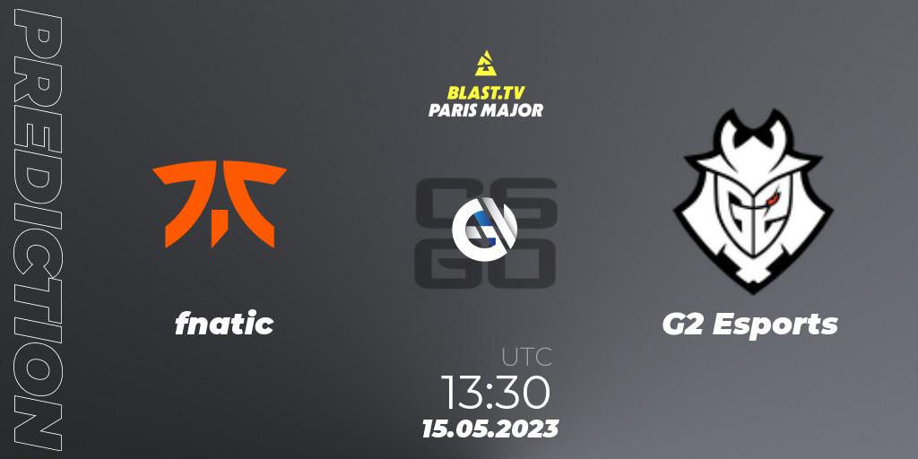 Prognoza fnatic - G2 Esports. 15.05.23, CS2 (CS:GO), BLAST Paris Major 2023