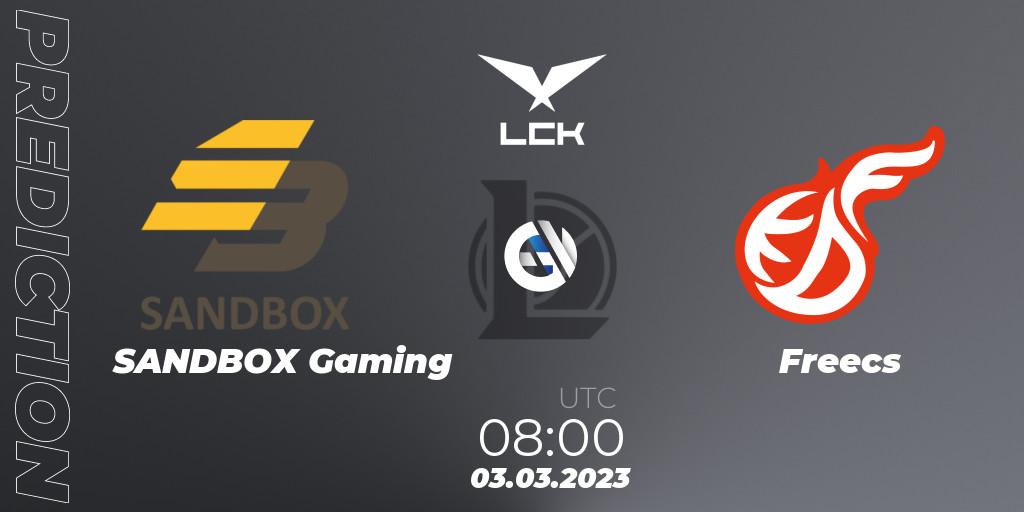 Prognoza SANDBOX Gaming - Freecs. 03.03.2023 at 08:00, LoL, LCK Spring 2023 - Group Stage