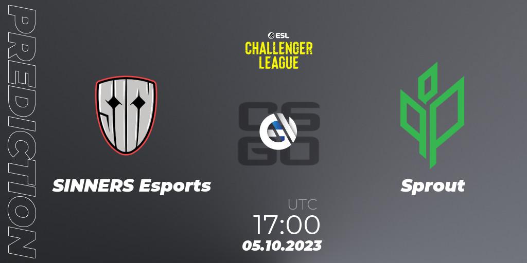 Prognoza SINNERS Esports - Sprout. 05.10.2023 at 17:00, Counter-Strike (CS2), ESL Challenger League Season 46: Europe