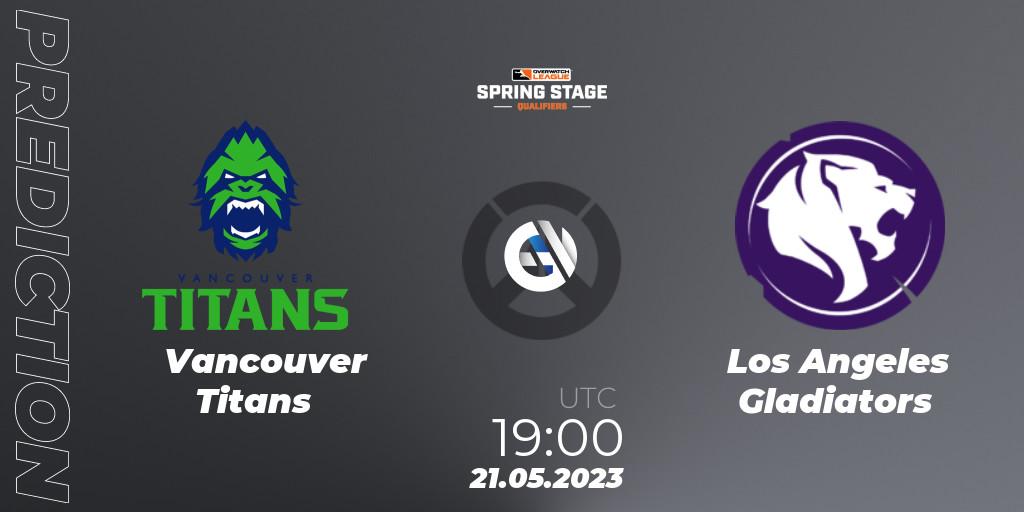 Prognoza Vancouver Titans - Los Angeles Gladiators. 21.05.23, Overwatch, OWL Stage Qualifiers Spring 2023 West