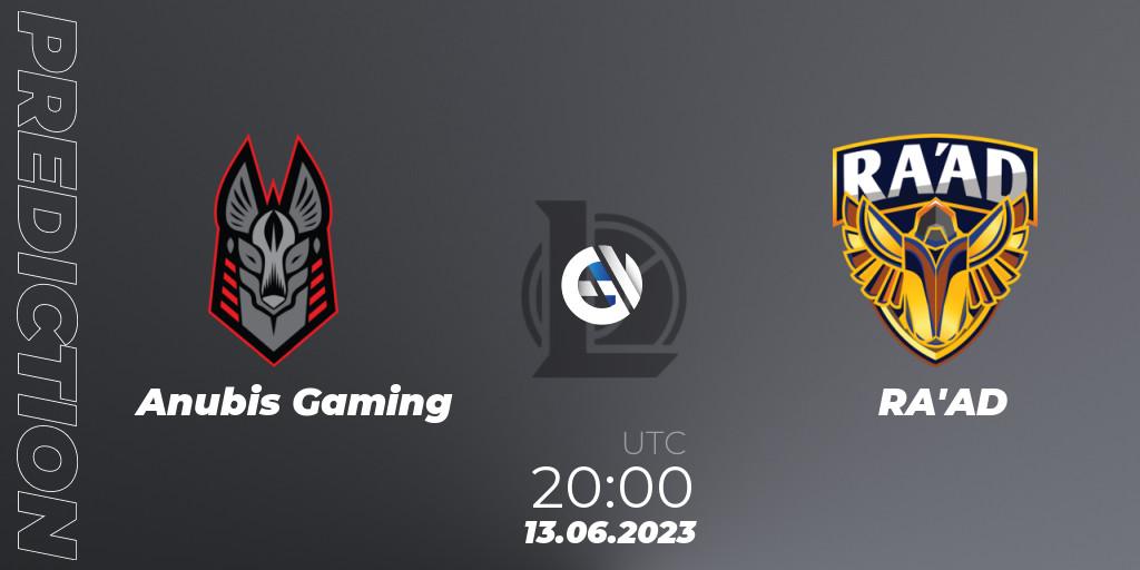 Prognoza Anubis Gaming - RA'AD. 13.06.2023 at 22:00, LoL, Arabian League Summer 2023 - Group Stage