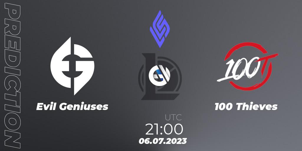 Prognoza Evil Geniuses - 100 Thieves. 07.07.2023 at 00:00, LoL, LCS Summer 2023 - Group Stage