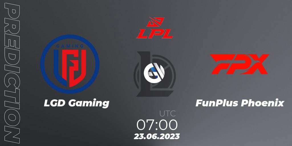 Prognoza LGD Gaming - FunPlus Phoenix. 23.06.23, LoL, LPL Summer 2023 Regular Season