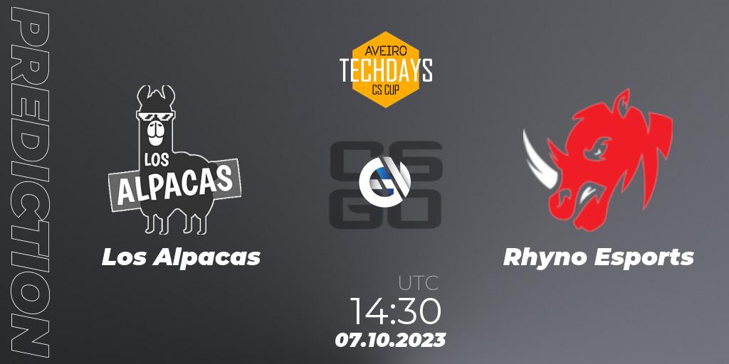 Prognoza Los Alpacas - Rhyno Esports. 07.10.2023 at 14:30, Counter-Strike (CS2), Aveiro Techdays Cup 2023