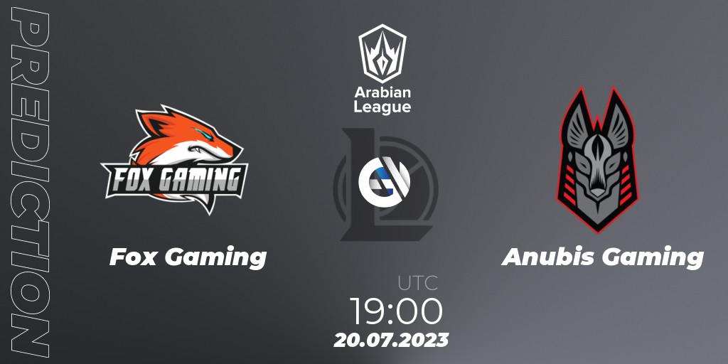 Prognoza Fox Gaming - Anubis Gaming. 20.07.2023 at 19:30, LoL, Arabian League Summer 2023 - Group Stage