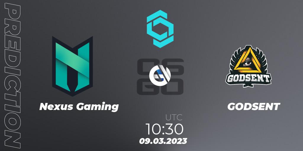 Prognoza Nexus Gaming - GODSENT. 09.03.2023 at 10:30, Counter-Strike (CS2), CCT North Europe Series #4