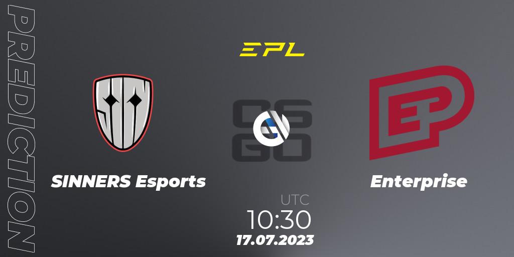 Prognoza SINNERS Esports - Enterprise. 17.07.2023 at 10:00, Counter-Strike (CS2), European Pro League Season 9