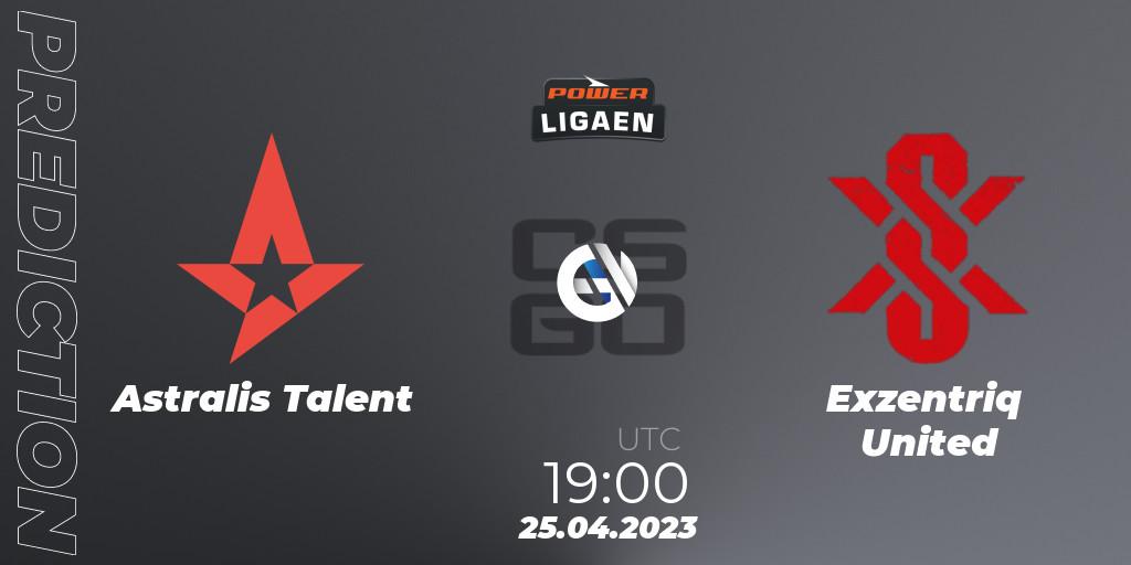 Prognoza Astralis Talent - Exzentriq United. 25.04.2023 at 19:00, Counter-Strike (CS2), Dust2.dk Ligaen Season 23