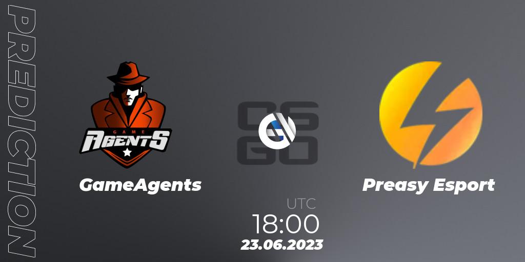 Prognoza GameAgents - Preasy Esport. 23.06.2023 at 18:00, Counter-Strike (CS2), Preasy Summer Cup 2023