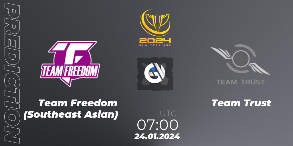 Prognoza Team Freedom (Southeast Asian) - Team Trust. 24.01.2024 at 07:02, Dota 2, New Year Cup 2024