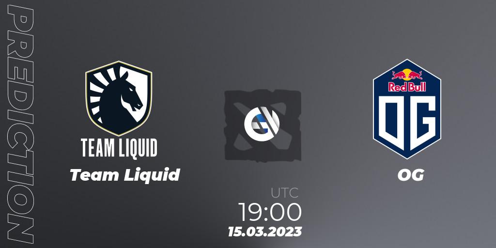 Prognoza Team Liquid - OG. 15.03.2023 at 20:47, Dota 2, DPC 2023 Tour 2: WEU Division I (Upper)