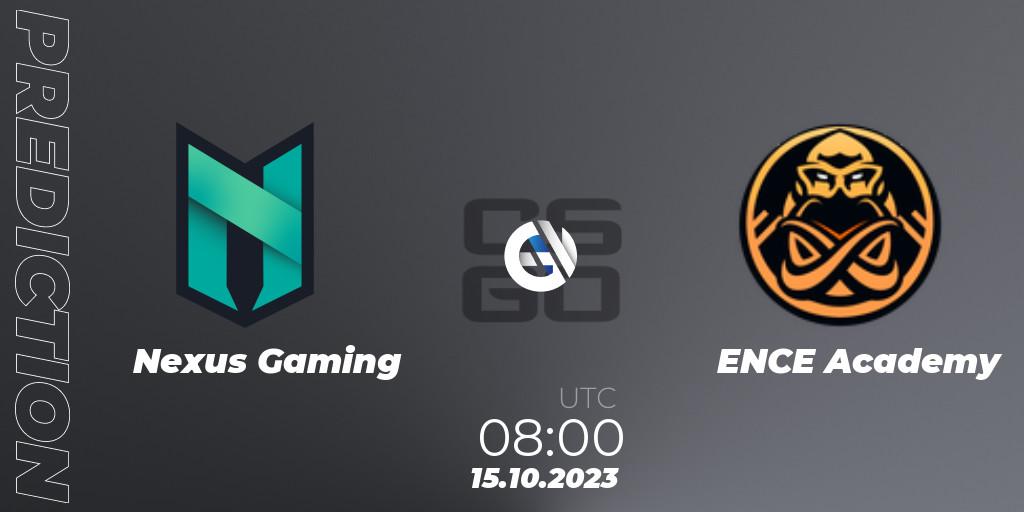 Prognoza Nexus Gaming - ENCE Academy. 15.10.2023 at 08:00, Counter-Strike (CS2), European Pro League Season 11: Division 2
