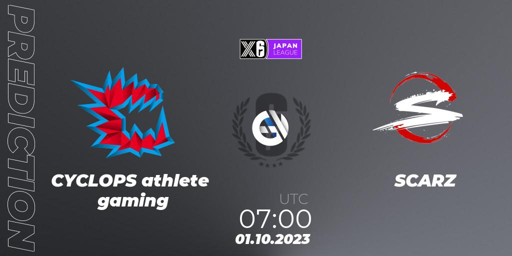 Prognoza CYCLOPS athlete gaming - SCARZ. 01.10.23, Rainbow Six, Japan League 2023 - Stage 2