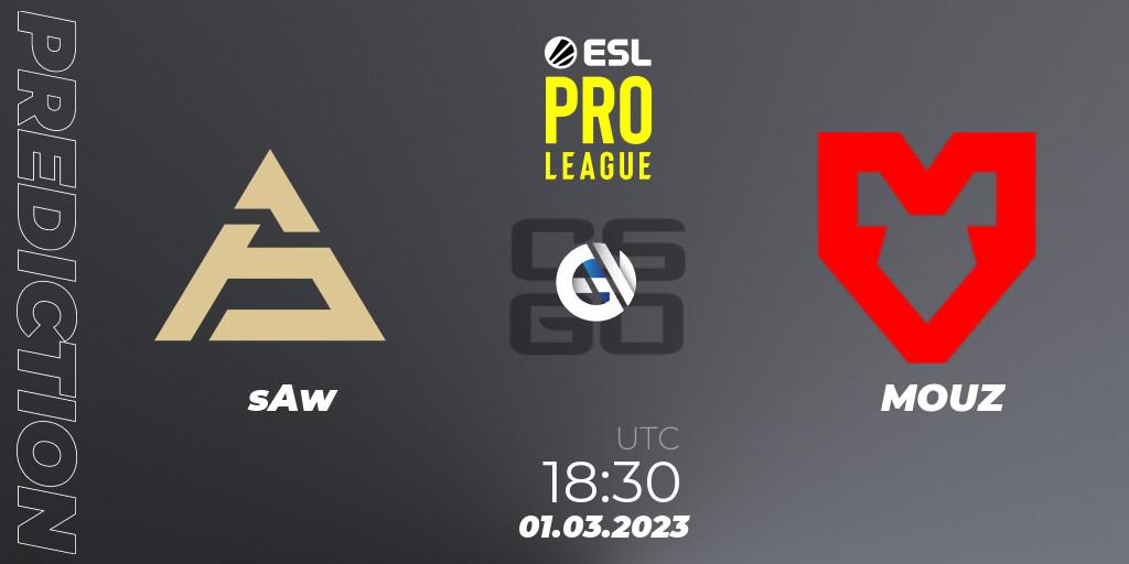 Prognoza sAw - MOUZ. 01.03.2023 at 18:30, Counter-Strike (CS2), ESL Pro League Season 17