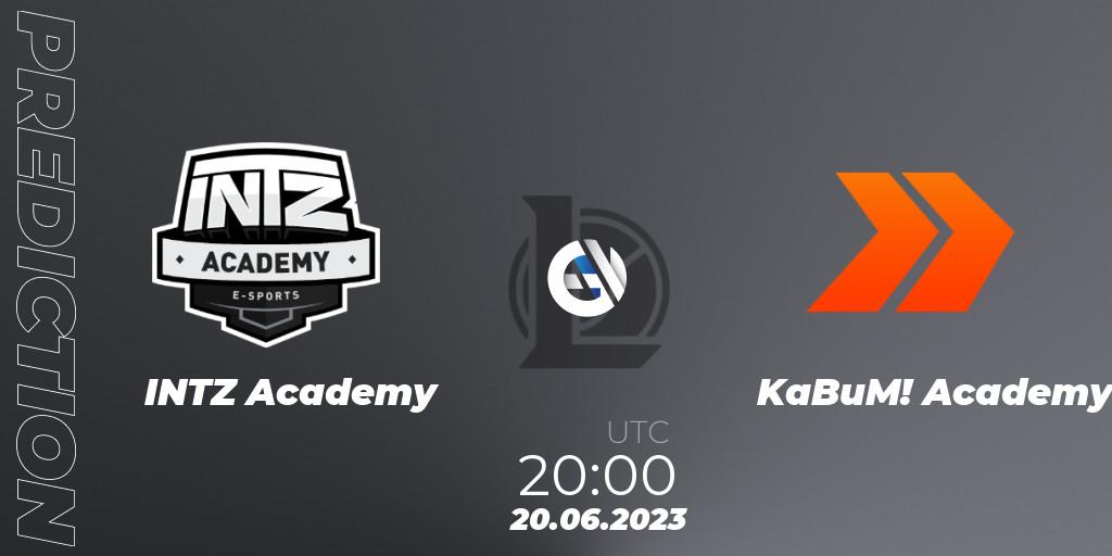Prognoza INTZ Academy - KaBuM! Academy. 20.06.2023 at 20:00, LoL, CBLOL Academy Split 2 2023 - Group Stage