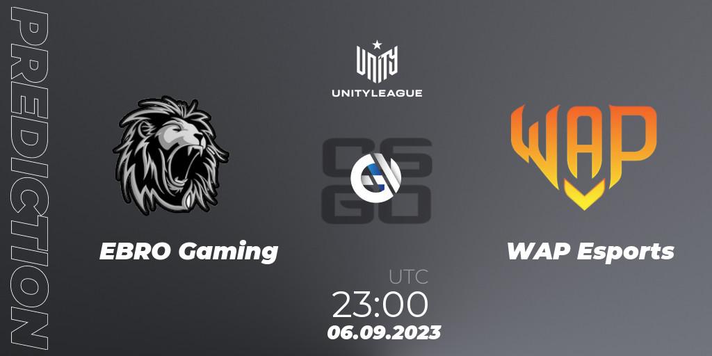 Prognoza EBRO Gaming - WAP Esports. 06.09.2023 at 23:00, Counter-Strike (CS2), LVP Unity League Argentina 2023