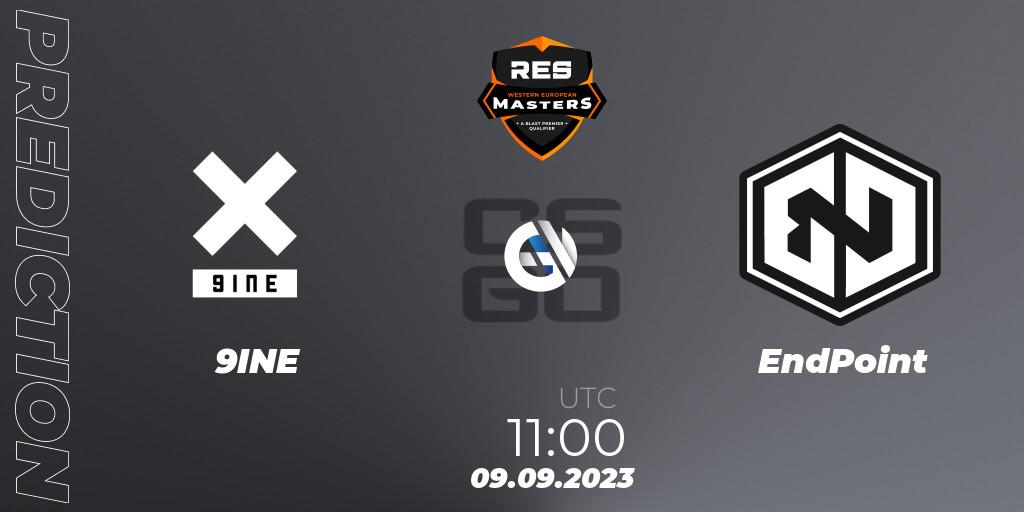 Prognoza 9INE - EndPoint. 09.09.2023 at 11:35, Counter-Strike (CS2), RES Western European Masters: Fall 2023