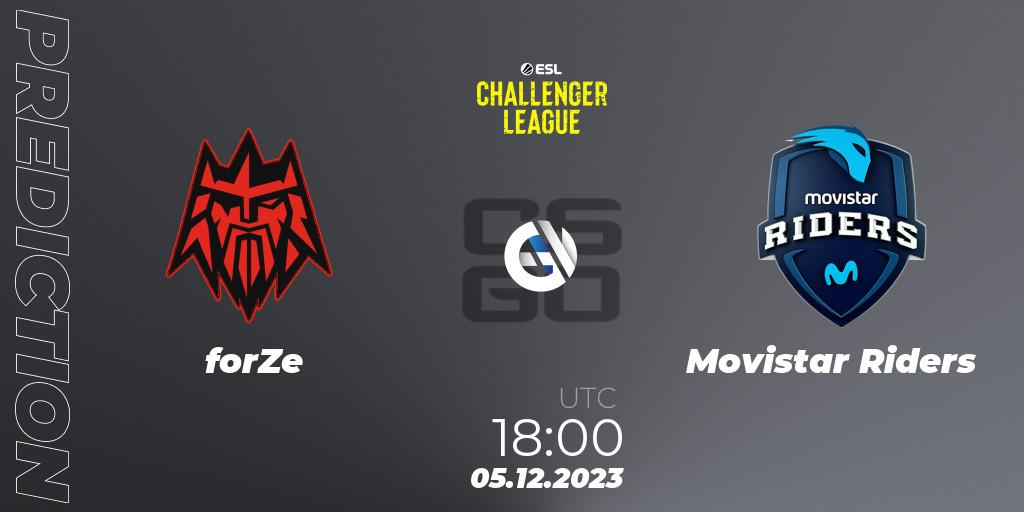 Prognoza forZe - Movistar Riders. 05.12.2023 at 19:00, Counter-Strike (CS2), ESL Challenger League Season 46: Europe