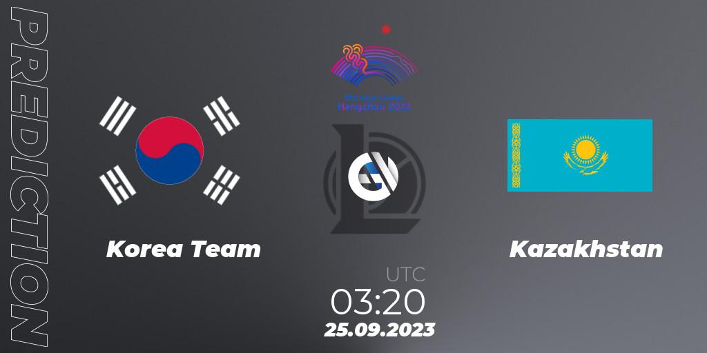 Prognoza Korea Team - Kazakhstan. 25.09.2023 at 03:20, LoL, 2022 Asian Games