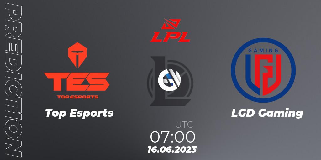 Prognoza Top Esports - LGD Gaming. 16.06.23, LoL, LPL Summer 2023 Regular Season