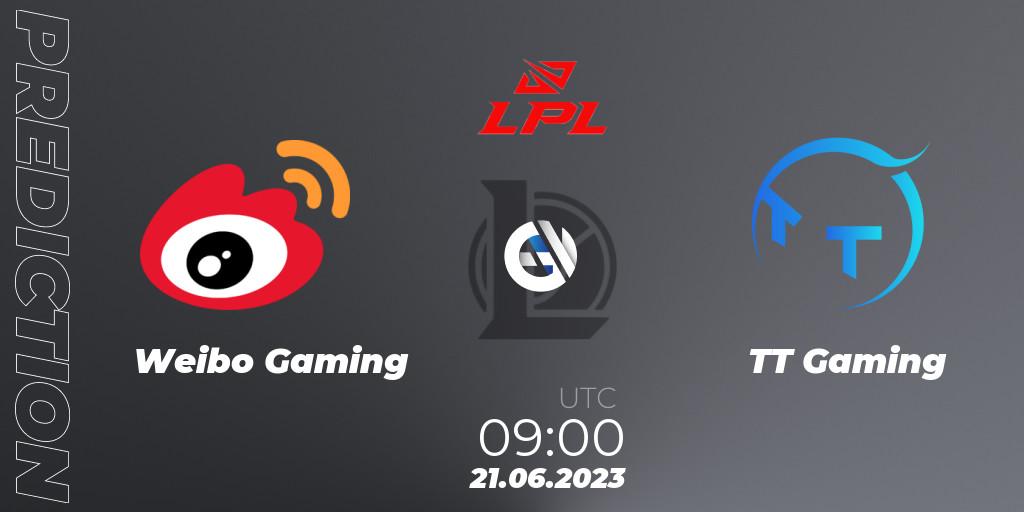 Prognoza Weibo Gaming - TT Gaming. 21.06.23, LoL, LPL Summer 2023 Regular Season