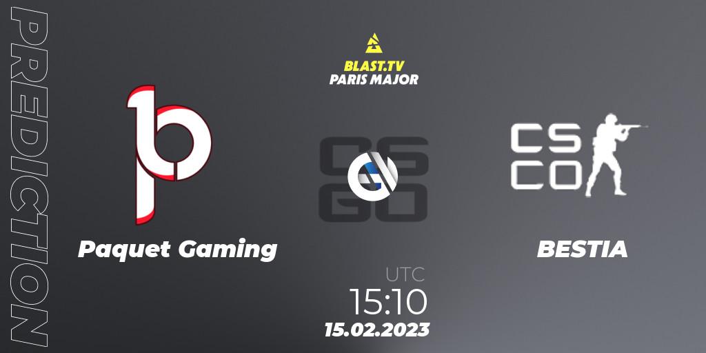 Prognoza Paquetá Gaming - BESTIA. 15.02.23, CS2 (CS:GO), BLAST.tv Paris Major 2023 South America RMR Open Qualifier