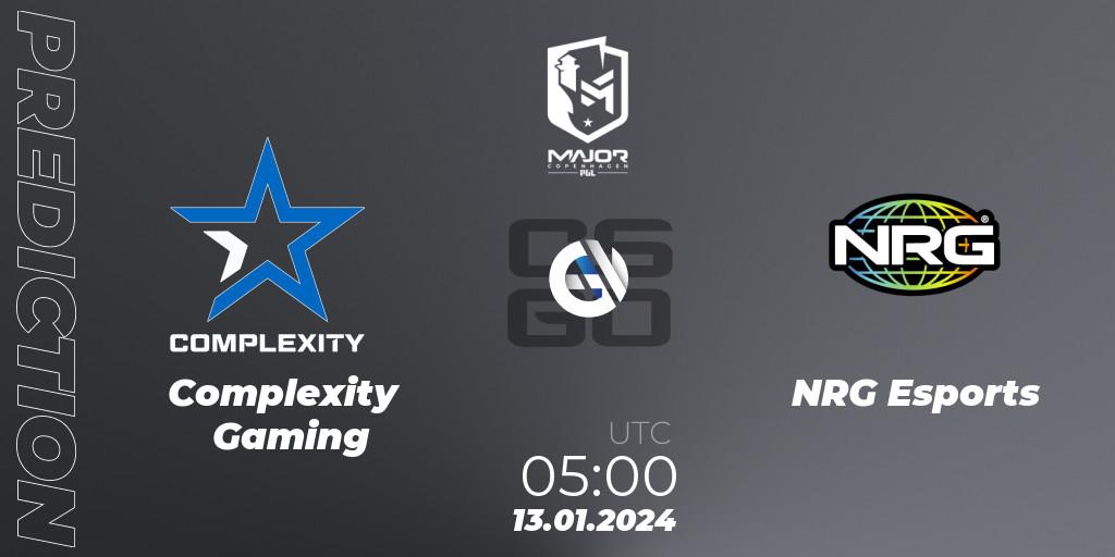 Prognoza Complexity Gaming - NRG Esports. 13.01.2024 at 05:10, Counter-Strike (CS2), PGL CS2 Major Copenhagen 2024 North America RMR Closed Qualifier