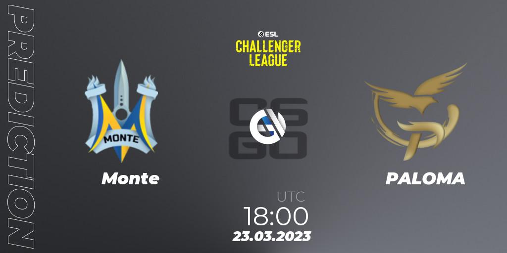Prognoza Monte - PALOMA. 23.03.23, CS2 (CS:GO), ESL Challenger League Season 44: Europe
